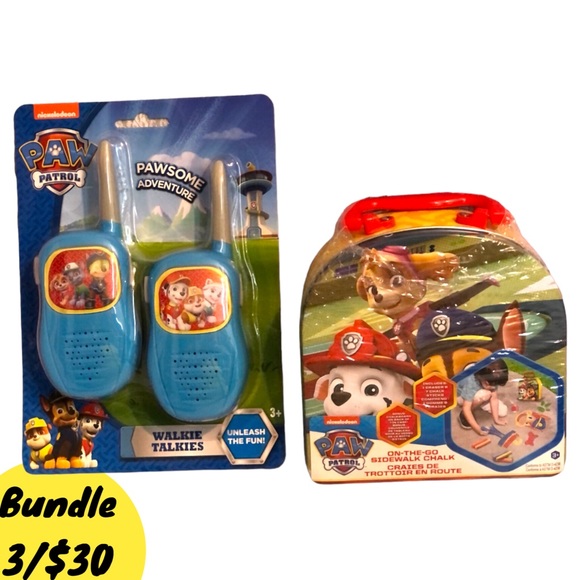 Nickelodeon Toys Paw Patrol Walkie Talkie Sidewalk Chalk Bundle